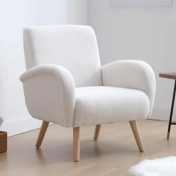 Poltroncina Moderna con Gambe in Legno